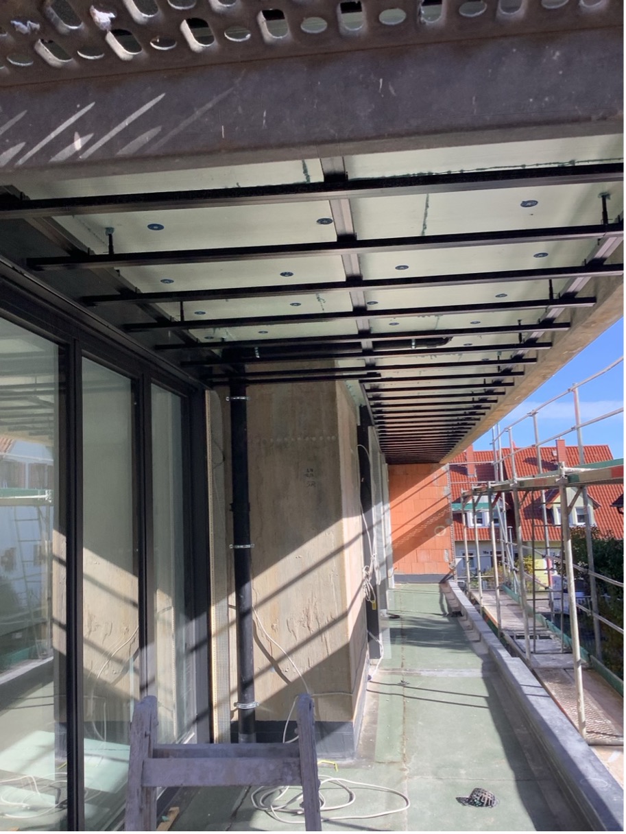 Unterkonstruktion für die Balkondecke