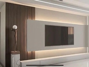 Wandaufbau für TV: Paneel mit Hintergrundbeleuchtung